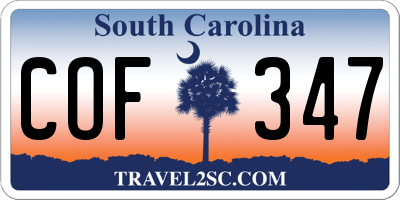 SC license plate COF347