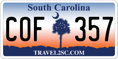 SC license plate COF357