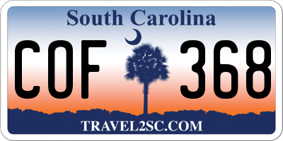 SC license plate COF368