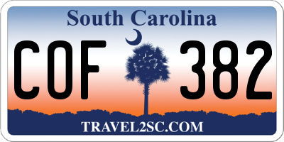 SC license plate COF382