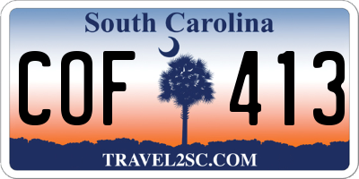 SC license plate COF413