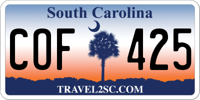 SC license plate COF425