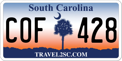 SC license plate COF428