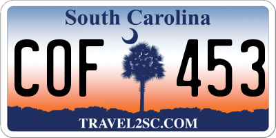 SC license plate COF453