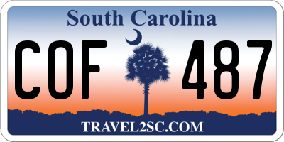 SC license plate COF487