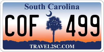SC license plate COF499