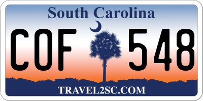 SC license plate COF548