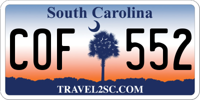 SC license plate COF552