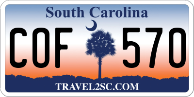 SC license plate COF570
