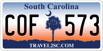 SC license plate COF573