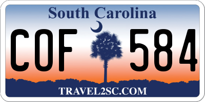 SC license plate COF584