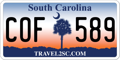 SC license plate COF589