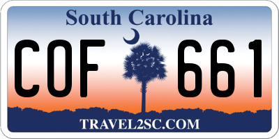 SC license plate COF661
