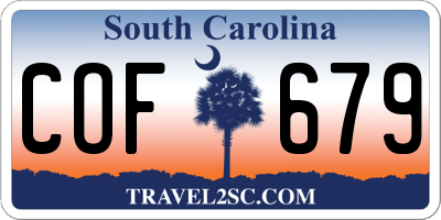 SC license plate COF679