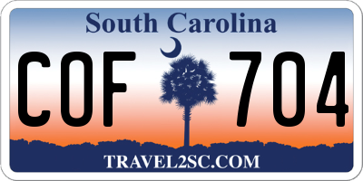 SC license plate COF704