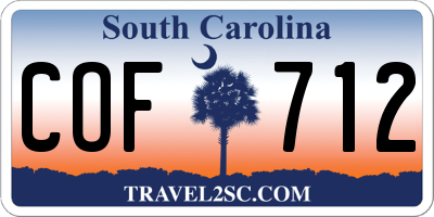 SC license plate COF712