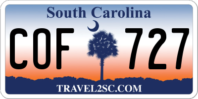 SC license plate COF727