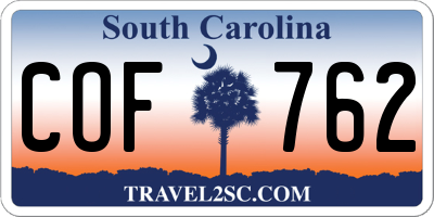 SC license plate COF762
