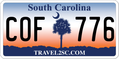 SC license plate COF776
