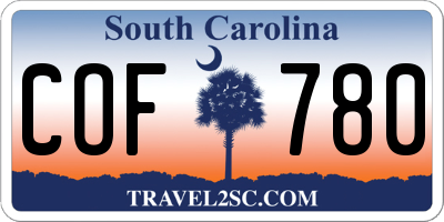 SC license plate COF780