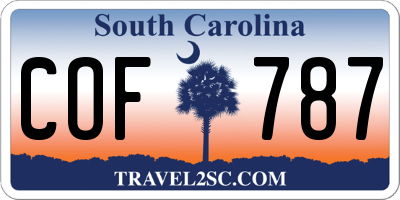 SC license plate COF787