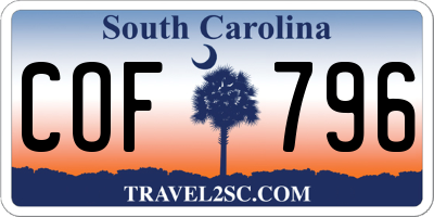 SC license plate COF796