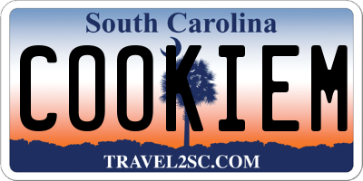 SC license plate COOKIEM