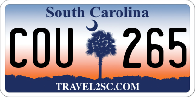 SC license plate COU265