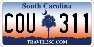 SC license plate COU311