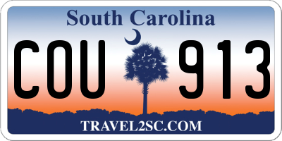 SC license plate COU913