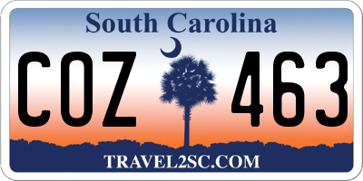 SC license plate COZ463