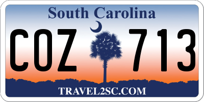 SC license plate COZ713