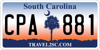 SC license plate CPA881