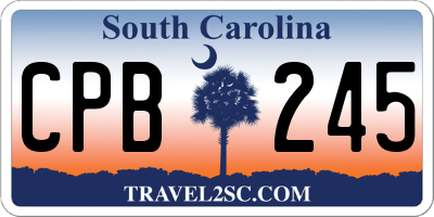 SC license plate CPB245