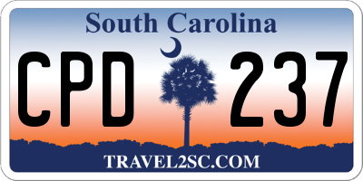 SC license plate CPD237
