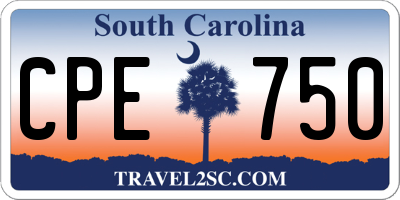 SC license plate CPE750