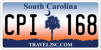SC license plate CPI168