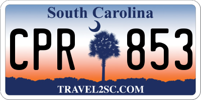 SC license plate CPR853