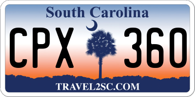 SC license plate CPX360