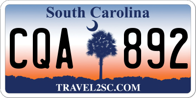 SC license plate CQA892