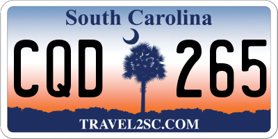 SC license plate CQD265