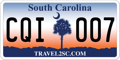 SC license plate CQI007