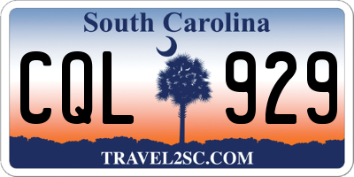 SC license plate CQL929