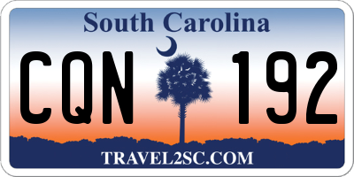 SC license plate CQN192