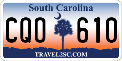 SC license plate CQO610