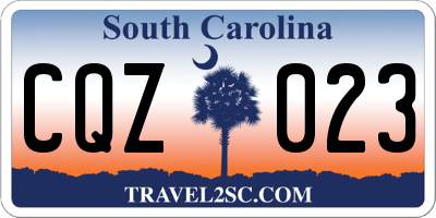 SC license plate CQZ023