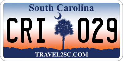SC license plate CRI029