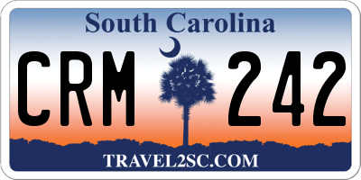 SC license plate CRM242