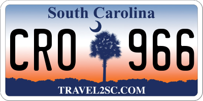 SC license plate CRO966