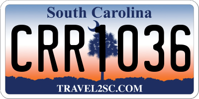 SC license plate CRR1036